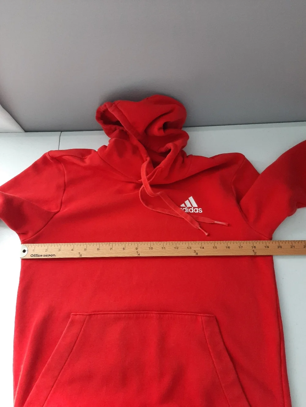 Adidas Men's Red Cotton Blend Hoodie size Small